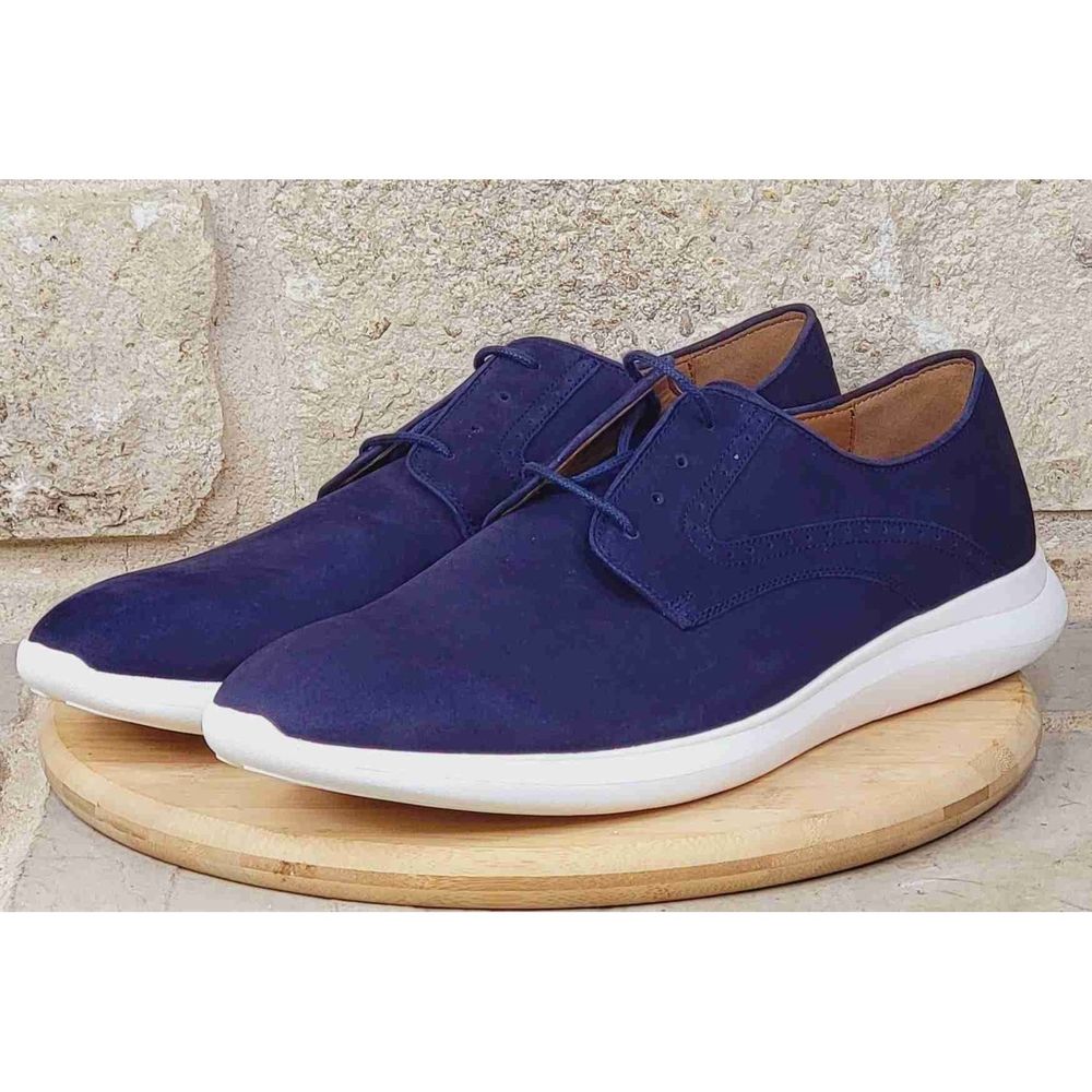 Johnston & Murphy Hennings Navy Nubuck Casual Dress Shoes Mens Size 13